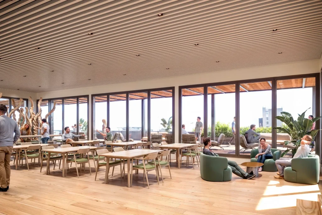 gallery-sa52-cafeteria-offices-barcelona SA52 Office Building | Cafeteria | Rentamar oficinas Barcelona